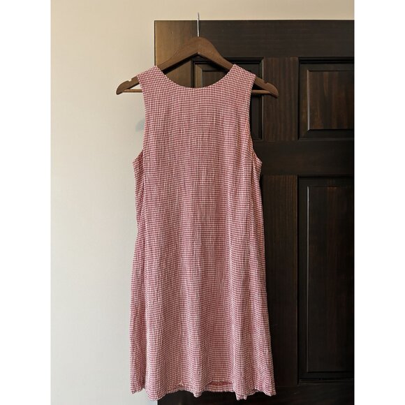 Express Red & White Gingham Dress – Classic Sundress Chic Fit Flirty Summer Styl - Picture 2 of 9